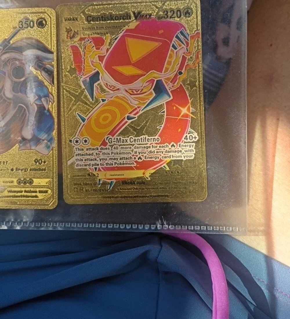 Gold Lapras VMAX Collectible Card - Gold Pink Blue